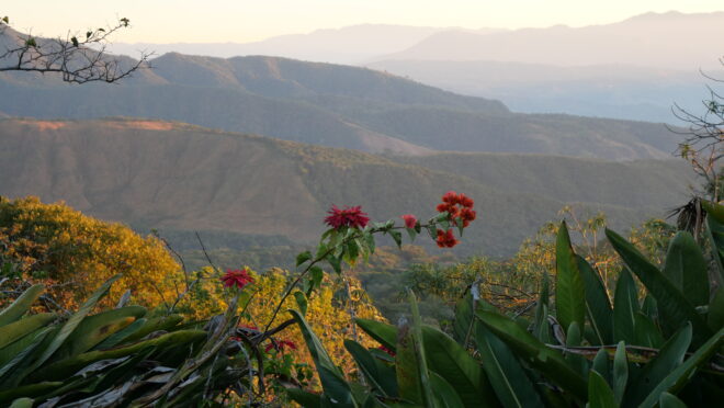 Sonnenuntergang auf der Finca El Retiro in Guatemala