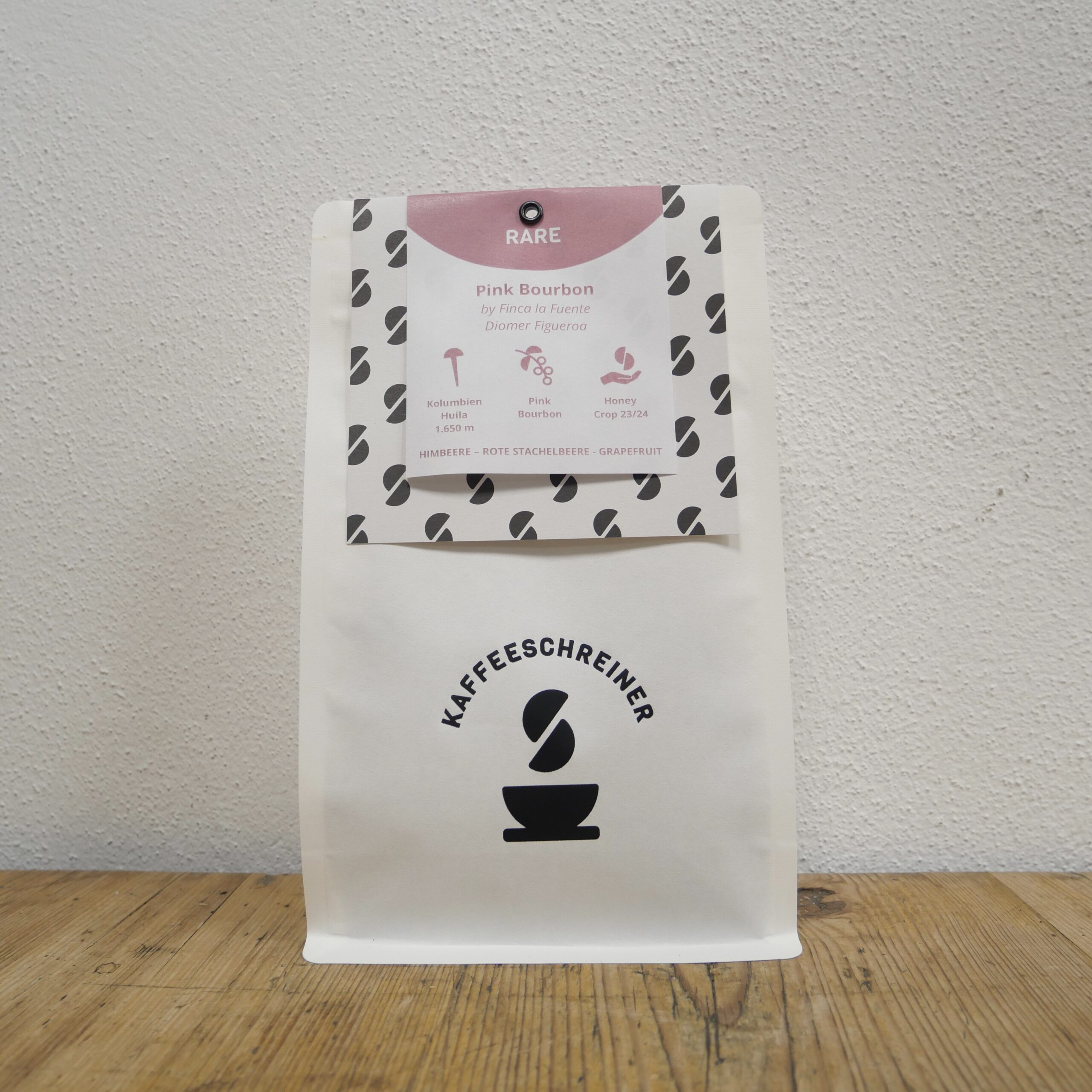 Kaffee Verpackung von La Fuente Pink Bourbon 200g.